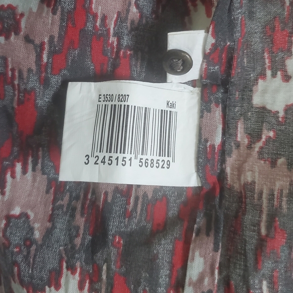 NWT Monoprix France Long Sleeve Print Button Down Shirt Top Size 42 Med - Picture 8 of 11